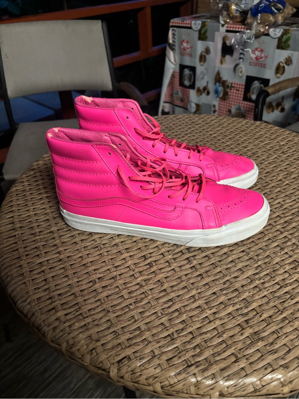 Vans High-Top Sneakers in Bright Pink
